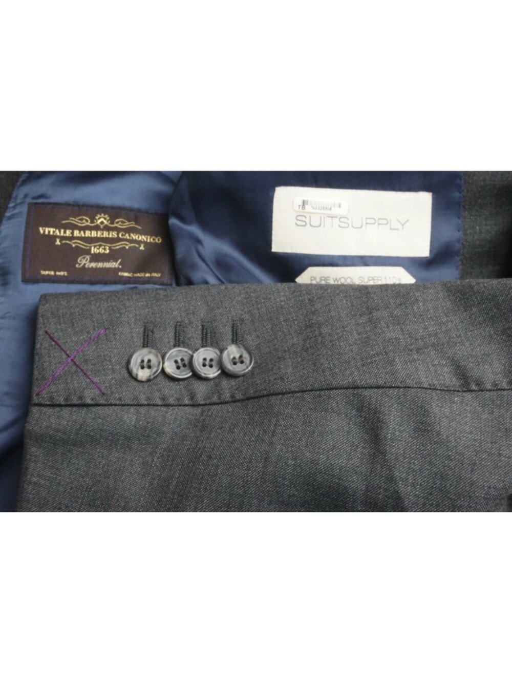 SuitSupply Lazio S110s Wool Solid Gray Wool Sport Coat Jacket Sz 40